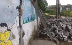 Sau phản ánh của Dân Việt, tường Trường Mầm non Vụ Quang đang được xây lại