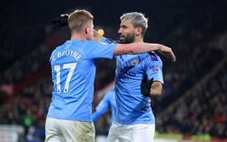 Đang đà thăng hoa, Man City nhận tin sốc về Aguero và De Bruyne