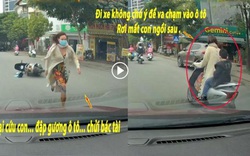 Clip nóng: Nữ ninja Lead va chạm ô tô rơi con xuống đường