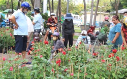 Sáng 30 Tết, người Sài Gòn kéo nhau đi mua hoa hỗ trợ nhà vườn, người bán 
