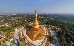 Shwedagon - Myanmar được dát hoàn toàn bằng vàng lá và 4.500 viên kim cương 