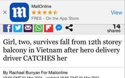 "Người hùng" Nguyễn Ngọc Mạnh cứu bé gái 3 tuổi rơi từ tầng 13 lên báo nước ngoài