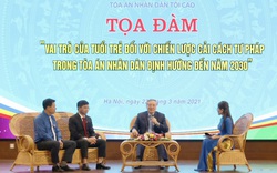 Ủy viên Bộ Chính trị Nguyễn Hòa Bình đối thoại với tuổi trẻ Tòa án nhân dân Tối cao