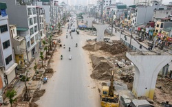 Hối hả trên công trường xây dựng tuyến đường thường xuyên ùn tắc ở Thủ đô
