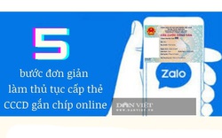 Infographic: 5 bước đơn giản làm thẻ căn cước gắn chíp online