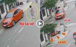 Clip: Nữ tài xế gây sốc với pha "lùi chuồng" xe vào thẳng cửa nhà dân