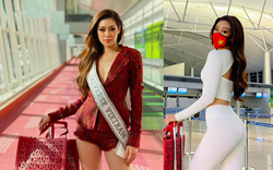 Nhan sắc quyến rũ "đốn tim" của Hoa hậu Khánh Vân trên đường sang Mỹ thi Miss Universe