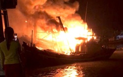 5 tàu của ngư dân Bình Định ở cảng cá Quy Nhơn bốc cháy dữ dội