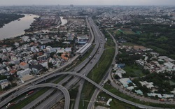 Công trình Metro Bến Thành - Suối Tiên, cầu Thủ Thiêm 2, nút giao Nguyễn Văn Linh - Nguyễn Hữu Thọ nhìn từ trên cao