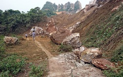 Thái Nguyên: 1 tuyến đường bị vùi lấp do sạt lở mỏ đá Lân Đăm 2