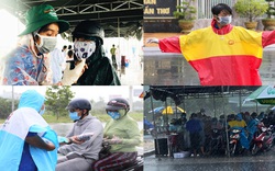 ẢNH: Cảm động hình ảnh tình nguyện viên dầm mưa hỗ trợ chốt kiểm soát dịch Covid-19