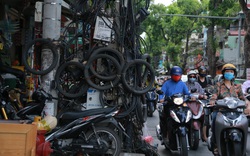 Hình ảnh "mạng phện" phủ kín các con đường ở Thủ đô