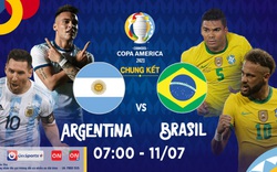 Lịch phát sóng trực tiếp chung kết Copa America 2021: Brazil vs Argentina