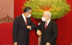 Ảnh: Tổng Bí thư Nguyễn Phú Trọng tiếp Ngoại trưởng Trung Quốc
