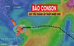 Bão Conson suy yếu thành áp thấp nhiệt đới ít di chuyển