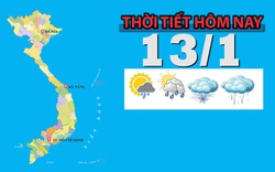 Thời tiết hôm nay 13/1: Bắc Bộ, Bắc Trung Bộ trời rét, mưa rải rác