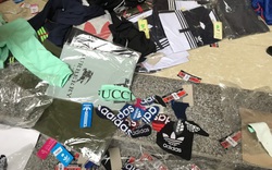 Hàng trăm quần áo giả nhãn hiệu Louis Vuilton, NIKE, Dior, ADIDAS, Puma, Burberry, GUCCI