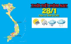 Thời tiết hôm nay 28/1: Bắc Bộ sáng sớm trời rét, mưa vài nơi, sương mù nhẹ