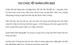 Thư chúc Tết Nhâm Dần 2022 đầy xúc động của thầy hiệu trưởng 