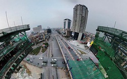 Cận cảnh nhịp cầu cạn cao nhất nội đô đang được thi công tại Hà Nội