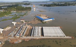 Nhiều nhà thầu thi công dự án cao tốc QL45 - Nghi Sơn lo chậm tiến độ vì mưa kéo dài, nước ngập công trường