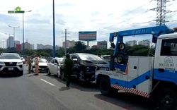 5 ô tô tai nạn liên hoàn, giao thông chân cầu Sài Gòn ùn ứ hơn 2 km, hàng nghìn người “chôn chân”