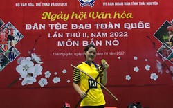 Ngày hội Văn hóa dân tộc Dao toàn quốc lần II: Nữ VĐV "xinh như hoa" giành HCV môn bắn nỏ