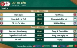 Lịch phát sóng trực tiếp vòng 24 V.League 2022: "Đại chiến" trên sân Thiên Trường