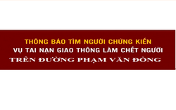 Cảnh sát tìm người chứng kiến vụ tai nạn giao thông làm chết người ở Hà Nội, mong người dân hỗ trợ