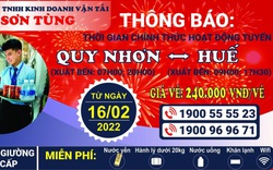 Nhà xe lớn nhất tuyến Quy Nhơn – Đà Nẵng lần đầu tiên mở tuyến đến Huế