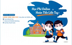 Đóng học phí online qua Sacombank, được hoàn 100.000 đồng vào tài khoản