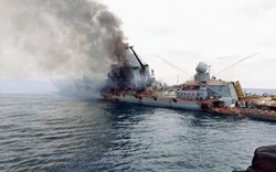 Xuất hiện những hình ảnh đầu tiên về đám cháy trên tuần dương hạm tên lửa Moskva 