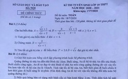 Đề thi môn Toán vào lớp 10 Hà Nội năm 2020