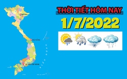 Thời tiết hôm nay 1/7/2022: Bắc Bộ, Bắc Trung Bộ mưa to đến rất to