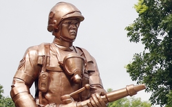 Hình ảnh tượng đài chiến sĩ CSGT và PCCC ở công viên Thống Nhất sau khi hoàn thiện