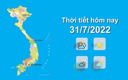 Thời tiết hôm nay 31/7/2022: Hà Nội mưa có to kèm lốc sét và gió giật mạnh