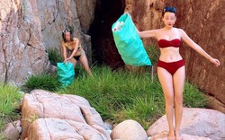 Hình ảnh những phụ nữ mặc bikini nhặt rác ở Vườn Quốc gia Núi Chúa khiến dư luận trái chiều