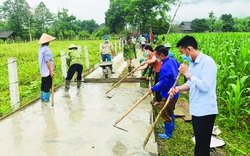 Xã Phong Quang phát động làm đường bê tông xây dựng nông thôn mới gắn với cải tạo vườn tạp