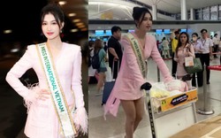 Á hậu Phương Nhi lên đường thi Miss International 2023 gây chú ý khi mang kiện hành lý đặc biệt dài 2m