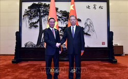 Chủ tịch nước Võ Văn Thưởng hội kiến Ủy viên trưởng Nhân đại toàn quốc Trung Quốc Triệu Lạc Tế