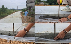 Huyện Lương Sơn (Hòa Bình): Đường giao thông nông thôn đổ bê tông không đạt độ dày như thiết kế