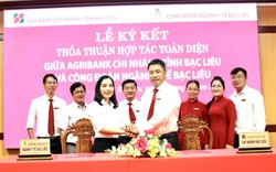 Agribank Bạc Liêu thỏa thuận hợp tác Công đoàn ngành Y tế Bạc Liêu