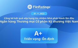 FiinRatings: Xếp hạng tín nhiệm Techcombank mức điểm “A+” với triển vọng “Ổn định”.