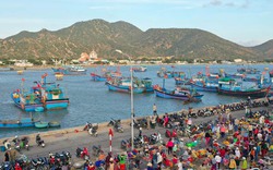 Chợ cá 100 tuổi bên một cái đầm nước rộng 12.000ha ở Ninh Thuận, trên trời xanh, dưới cá tôm, người tấp nập