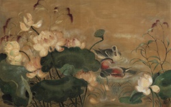 Bức tranh lụa "Uyên ương hý liên" của Lê Phổ gây bất ngờ khi được bán với giá 31 tỷ đồng