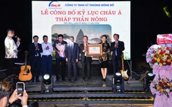 Bảo tháp "Thần Nông" hình hạt lúa được tạo dựng từ 1.012 chiếc cối đá ở Bắc Ninh xác lập kỷ lục Châu Á