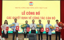 Trung ương Hội Nông dân Việt Nam công bố, trao Quyết định về công tác cán bộ cho 6 đồng chí