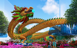 Linh vật Rồng dài hơn 100m tại Đường hoa Nguyễn Huệ năm 2024 
