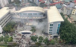 Hà Nội: Cháy tầng hầm Trường tiểu học Yên Hòa, khói bao trùm