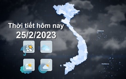 Thời tiết hôm nay 25/2/2023: Trung Trung Bộ có mưa vừa, mưa to